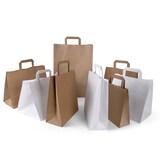 thumbnail of Inoverse 250 stk Papiertüten mit Henkel, 32+17x22 Papiertragetaschen, Braun Geschenktüten, Papiertaschen