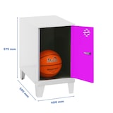 thumbnail of Metallschrank mini zerlegt WEISS/ROSE 575x400x500 mm (Höhe x Länge x Breite)