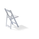 thumbnail of Chaise de mariage pliable avec galette en similicuir intégrée Blanc (Lot de 4) - Feros