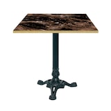 thumbnail of Restootab - Mesa de bistrô cappuccino de 70x70cm com bordas de latão