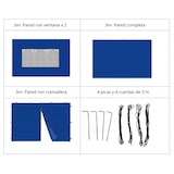 thumbnail of Pack 2 Carpas Plegables 3x3m Azul - 4 Paredes - Oxford 210D Impermeable UV - Estructura Acero Reforzada - Bolsa Estacas Eventos Ferias