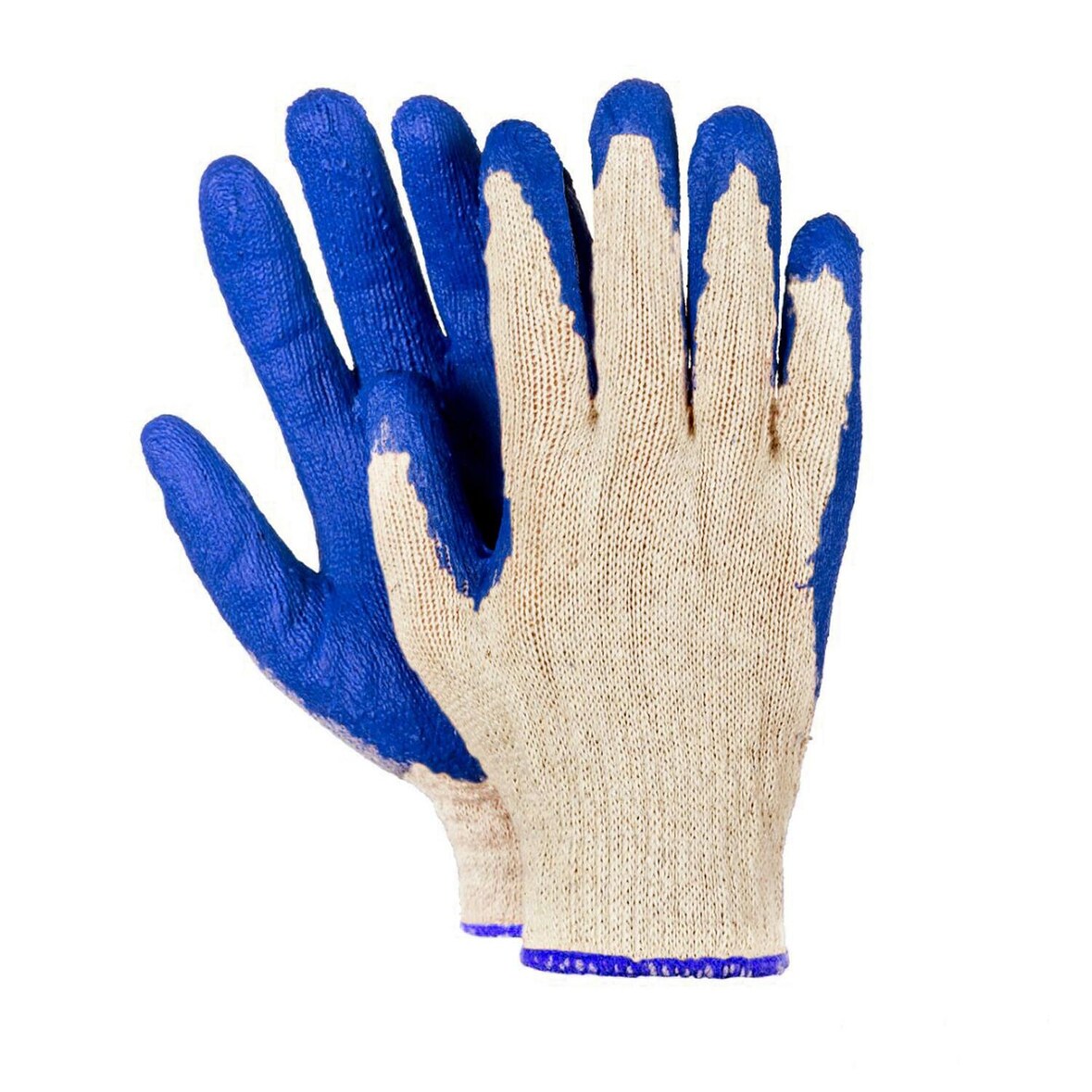 20 Paar Arbeitshandschuhe Montagehandschuhe Baumwolle Latex Größe L-9 blau