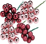 thumbnail of 144 Glaskugeln am Draht 2,5cm Weihnachtskugeln Spiegelbeeren zum Basteln Beere