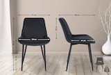 thumbnail of DELUKE® Esszimmerstuhl WIKIL Samt - 80x51x60cm, schwarz, Samt Metall matt schwarz Gestell Stühle EsszimmerstühleEsstisch Stühle Küchenstuhl