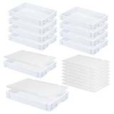 thumbnail of 10 Gärbehälter / Euroboxen mit Deckel, LxBxH 600 x 400 x 75 mm, weiß