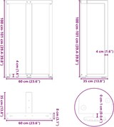 thumbnail of Helloshop26 - Set aus 2 modernen T-förmigen Bartischbeinen 60 x 35 x 100 cm mit verstellbaren Nivellierfüßen aus anthrazitfarbenem 02_0057356
