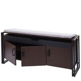 thumbnail of Cajonera con asiento HWC-A27, Cajonera banco con cojín, 53x110x30cm Estructura 3D metal ~ marrón oscuro