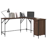 thumbnail of vidaXL Schreibtisch Braun Eichen-Optik 141x141x75 cm Holzwerkstoff