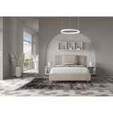 thumbnail of Letto senza rete imbottito 140x200 microfibra sabbia Antea