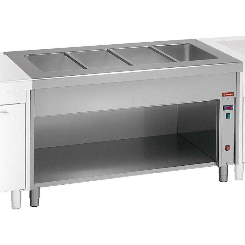 Elément bain-marie sur meuble ouvert 4 x GN1/1 - Diamond