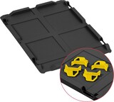 thumbnail of PROREGAL SparSet 5x Eurobox NextGen Color mit Auflagedeckel & Verschlüsse, HxBxT 12x30x40cm, 11L, Schwarz, Griffe gelb zu, Eurobehälter