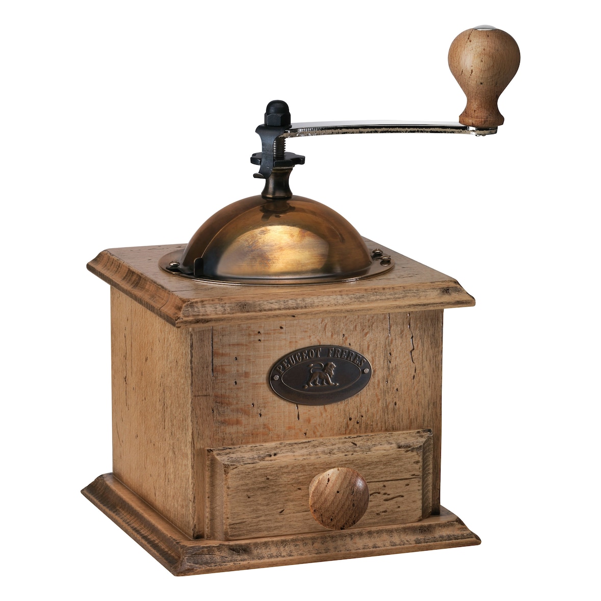 PEUGEOT Kaffeemühle ANTIQUE 21cm Buchenholz Edelstahl Manuell Handkaffeemühle