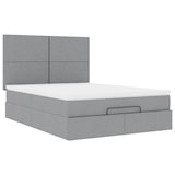 thumbnail of vidaXL Ottoman-Bett mit Matratze & LEDs Hellgrau 140x190 cm Stoff