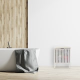 thumbnail of Relaxdays Wäschekorb mit Sitz, Badhocker, Landhausstil, 40 l Wäschesammler, Holz & Stoff, HxBxT: 53 x 41 x 41 cm, weiß