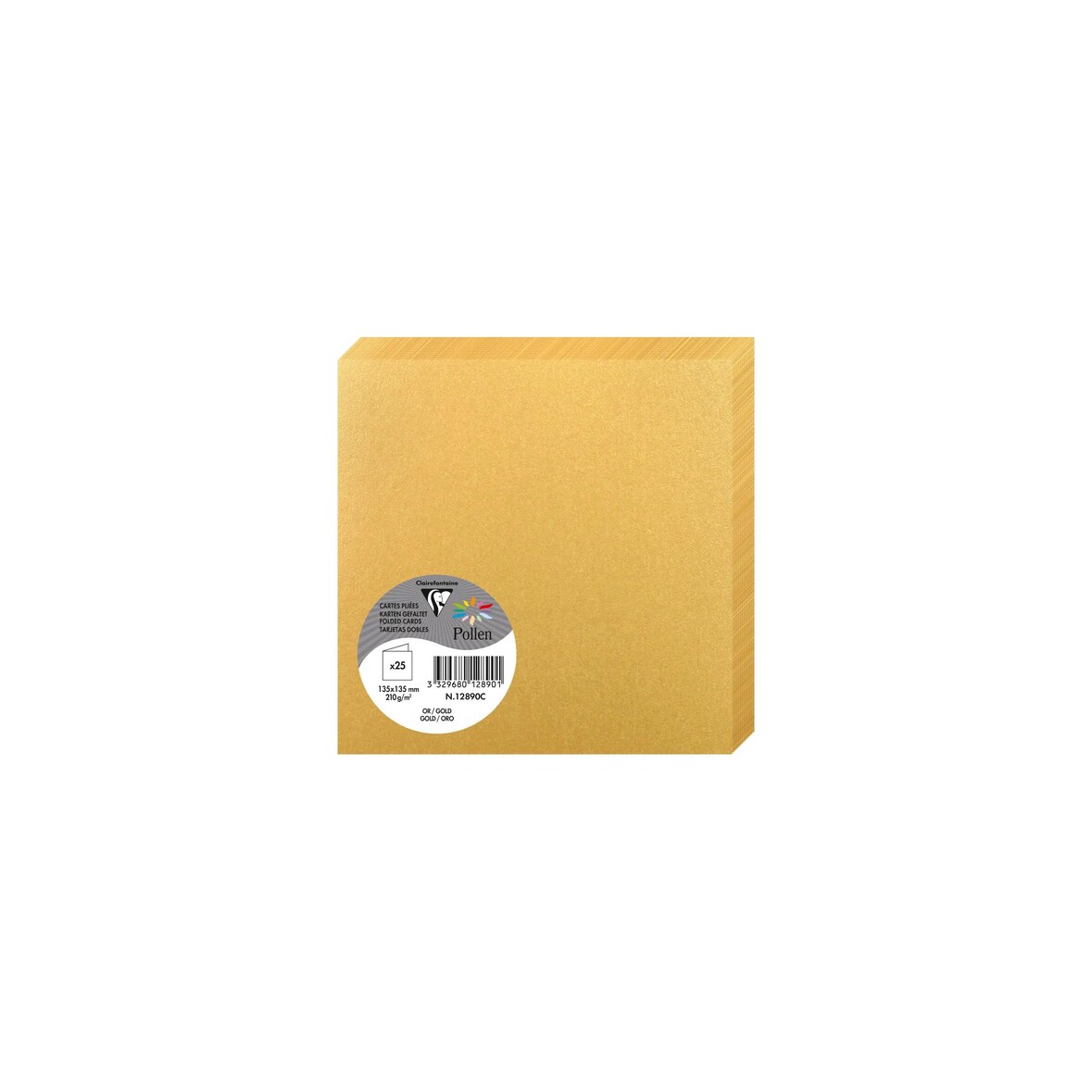 Pollen 250x Doppelkarte Pollen 135x135mm 210g - Gold 12890C