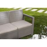 thumbnail of Outdoor-Lounge-Set 4-Sitzer mit Sofa, Sesseln, Tisch und Kissen aus Polypropylen in Holzoptik für Garten und Terrasse - LICATA/Taubenfarbe