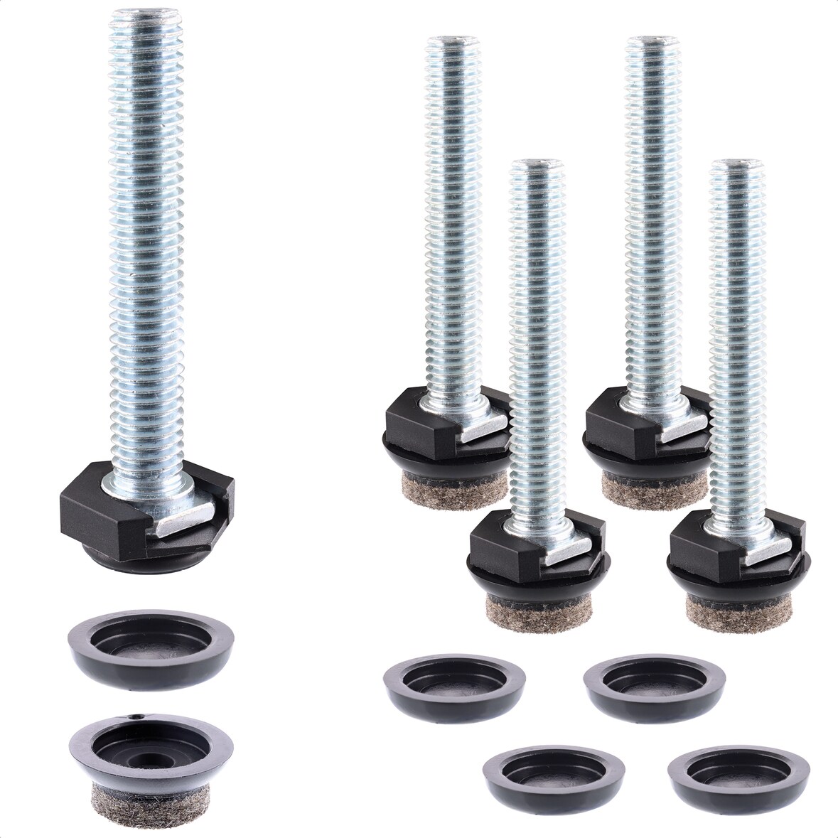 WAGNER Verstellfuß/Nivellierfuß 4tlg. Set - Ø 20 x M8 x 50 mm, QuickClick System Gleiteinsatz 20 mm Wollfilz - 15428699