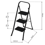 thumbnail of Rijoka Keukentrap Inklapbaar 3 Treden – Huishoudtrap – 150kg Draagkracht – Anti-slip treden – Zwart
