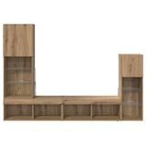 thumbnail of Helloshop26 - Meuble TV mural 4 pcs minimaliste contemporain rangement organisé 40,5 x 30 x 102 cm en bois d'ingénierie chêne 02_0056092