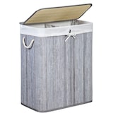 thumbnail of Casa Collection portabiancheria pieghevole con scomparti, in bamboo, dimensioni 52x32x63 cm, colore grigio