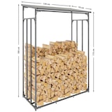 thumbnail of DELUKE® Kaminholzregal aussen mit Abdeckung HEOD für Feuerholz Brennholzregal aussen Kaminholzunterstand Kaminholzständer 70x130x185, Stahl, Mit Plane