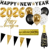 thumbnail of Partyset Silvester 2026 Dekoration Silvesterparty gold schwarz Party Set