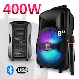 thumbnail of Karaoké Enfant Enceinte sono 400W sur Batterie portable LED USB/SD/BLUETOOTH, 2 Microphones, câble PC, Pack jeux de lumières