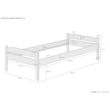 thumbnail of Einzelbett massiv Kiefer weiß 90x200 Futonbett Holzbett Zubehör wählbar V-60.31-09W Rollrost und Matratze inkl.