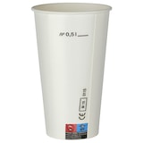 thumbnail of 200x Kaltgetränkebecher Pappbecher weiß mit CE Eichstrich 500 ml