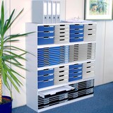 thumbnail of Exacompta 325003D 1x MODULO A4 modulaire ladenbox met 3 gesloten laden voor A4+ documenten, Office, grijs-blauw