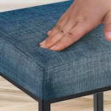 thumbnail of Barhocker BIDAN - Stoff Blau 37x37x83 cm | Barstuhl Mit Lehne Tresenhocker Tresenstuhl Kneipenhocker Kneipenstuhl