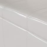 thumbnail of Asiento tipo banco con compartimento Kriens XXL, cuero + polipiel, 180x45x45cm ~ blanco