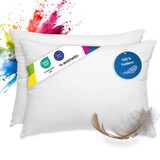 thumbnail of 2 Stück / 2er Set Federkissen 100% Federn 30x50 - 330g OEKO-TEX Kissen / Füllkissen mit Bezug aus 100% Baumwolle weiß / Innenkissen / Kissenfüllung /