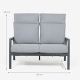 thumbnail of Sofá de jardim, almofada incluída, Alumínio, Preto, 82x105x125 cm