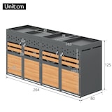 thumbnail of Mülltonnenbox 4er mit Pflanzdach für 120-240 Liter in Anthrazit, robust und modern 120x240x100 cm für funktionale und dekorative Aufbewahrung