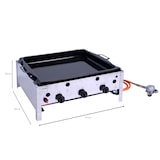 thumbnail of METRO PROFESSIONAL Gasbräter 3-Brenner, Aluminium/Edelstahl,  55.7 x 69.6 x 27.5 cm, 10.5 kW, Piezozündung, Bedienfeld, silber