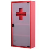 thumbnail of 4goodz Medicijnkastje EHBO-kastje met slot RVS 12x30x60 cm - Rood