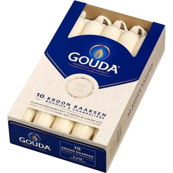Gouda Kroonkaarsen Ivory 200/24 6X10 St