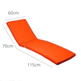 thumbnail of Coussin Bain de Soleil - Matelas pour Transat Déhoussable - 185x60x5cm - Orange