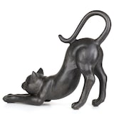 thumbnail of Dekoration Deko Katze schwarz Polyresin Cat streckt sich Katzenhocker