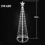 thumbnail of Luzes LED para árvore de Natal com estrela, 1,5 m metros 218 LEDs luz à prova de água, 8 modos 220-240 V