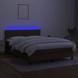 thumbnail of vidaXL Boxspringbett mit Matratze & LED Dunkelbraun 140x200 cm Stoff