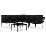 thumbnail of vidaXL 6-delige tuin loungeset met kussens zwart PVC