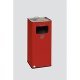 thumbnail of PROREGAL Klassischer Kombiascher eckig | HxBxT 70,5x33x33cm | Verzinkter Stahl | Rot | Mülleimer Aschenbecher Abfalleimer