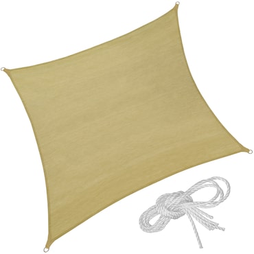 tectake vela ombreggiante quadrata in polietilene, beige - 540 x 540 cm - 402607