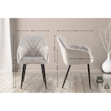 thumbnail of Set di 2 sedie da pranzo in velluto Monett grigio/Metallo nero opaco