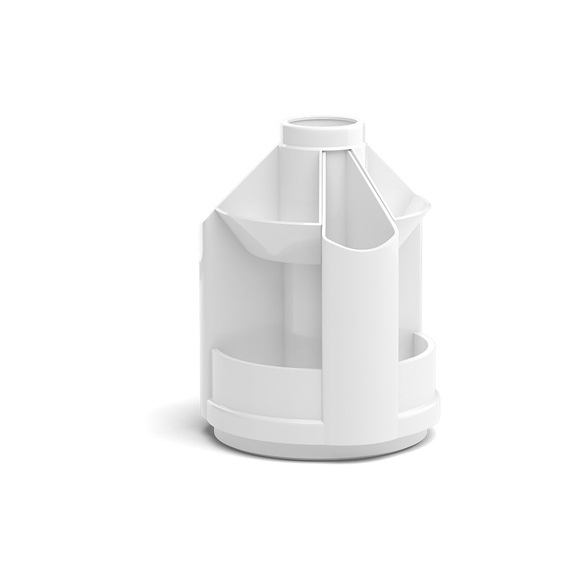 Organizer Kunststoff drehbar 1 Stück Stiftehalter Aufbewahrung Büro Schreibtisch Bad Küche Behälter für Schreibwaren Kosmetik Pinsel Schmuck Weiß