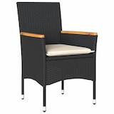 thumbnail of vidaXL 7-tlg. Garten-Essgruppe mit Kissen Schwarz Poly Rattan Glas
