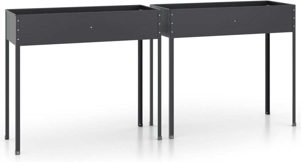 vidaXL Pflanzkübel 2 Stk. Anthrazit Verzinkter Stahl