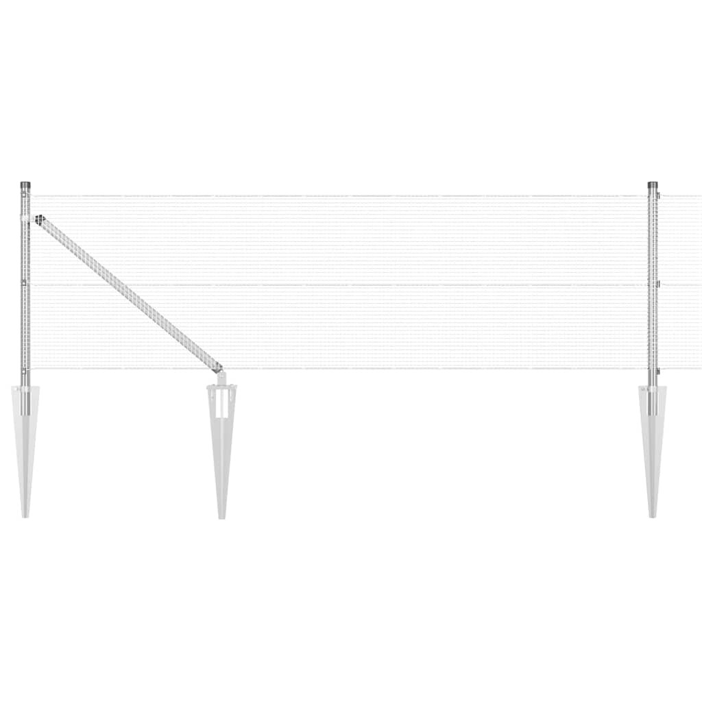 vidaXL Zaunpfosten Silber 10 x 0,8 m (12 x 12 mm Maschendraht) Stahl